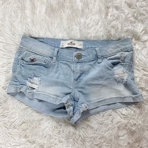 Hollister Light Wash Ripped Jean Shorts